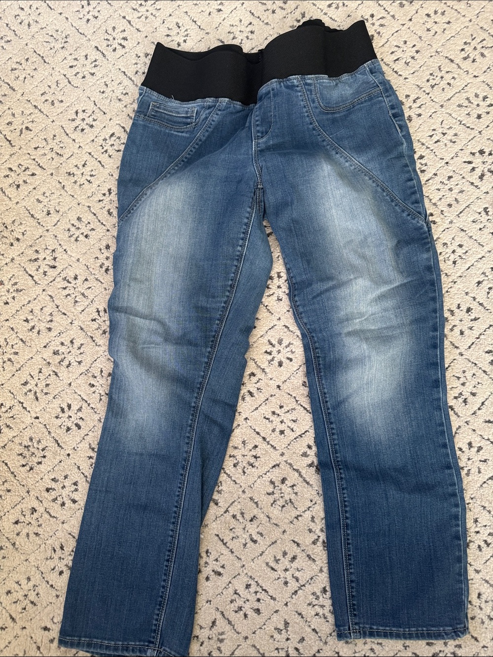 DKNY Blue Denim Jeans with Black Elastic Waistband